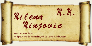 Milena Minjović vizit kartica